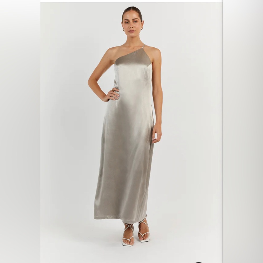 NWT DISSH PEWTER ONE SHOULDER MIDI DRESS 4